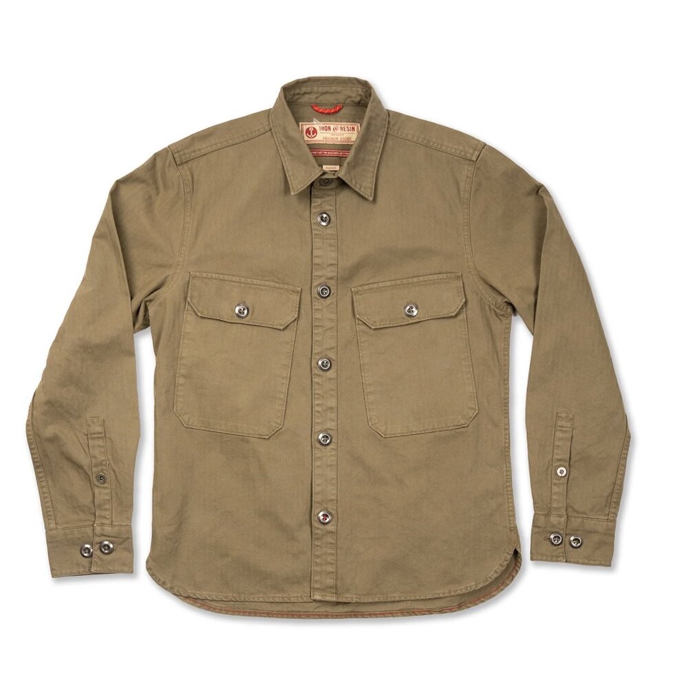 Major Herringbone Shirt / Medium / Military Green